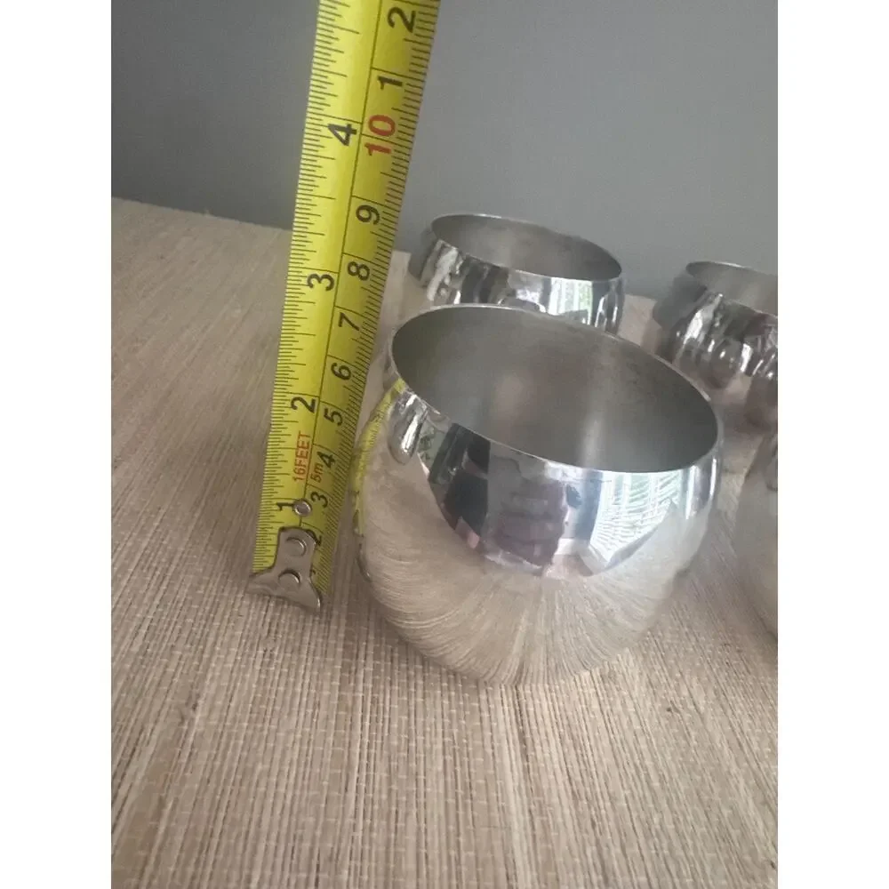Vintage Set MCM Poole Silver Plated Cordial Cups or Wine Goblets (4)